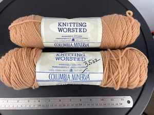 Vintage Columbia Minerva Worsted Wool 2 Skeins Color 5090 Rose Beige See Note - Picture 1 of 4