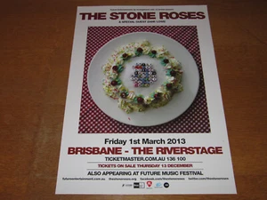 THE STONE ROSES - ORIGINAL 2013 BRISBANE AUSTRALIA GIG TOUR PROMO POSTER  - Foto 1 di 1