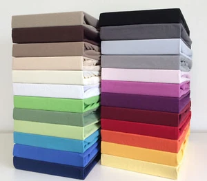 Jersey Spannbettlaken Spannbetttuch Bettlaken Betttuch 100 % Baumwolle NEU & OVP - Bild 1 von 26