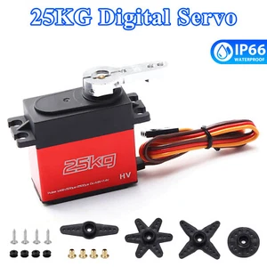 25KG Digital Servo with 25T Servo Arm Waterproof 180° for 1/10 1/12 RC Car Boat - Picture 1 of 12
