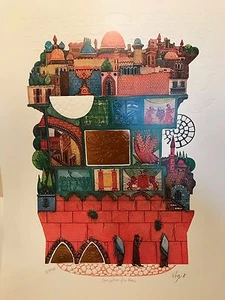 Jerusalem for Peace - Embossed and Copper Plated Lithograph by Ebgi - Picture 1 of 1