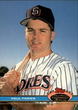 1991 Stadium Club San Diego Padres Baseball Card #557 Paul Faries Rookie