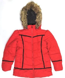 Steve Madden Girls' Winter Jacket Coat Puffer Bubble Hooded Red Size 14/16 - Picture 1 of 5
