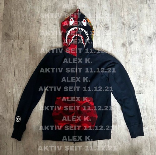 A BATHING APE (BAPE) Felpa con cappuccio e zip intera Bape Color Camo Shark blu navy rosso verificata StockX