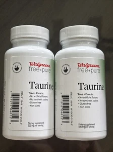 2X Taurine 500 mg 60 Capsules Each 9/2026, Walgreens Brand Free+Pure - Picture 1 of 5