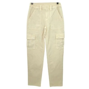 American Eagle Outfitters Stretch Cargo Pants Womens Size 2 Mid Rise Cream Beige - Picture 1 of 14