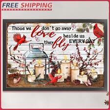 Full Embroidery Cotton Thread11CT Print Fire Candle Cardinal Cross Stitch60x40cm