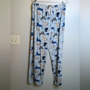 Pantaloni AMANDA BLU stampa gatto lounge P'Jama Rama taglia 2XL - Foto 1 di 9