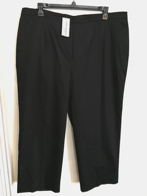 Брюки женские Alfred Dunner 24W плюс черные классический крой легкий уход эластичные карманы - Изображение 1 из 4