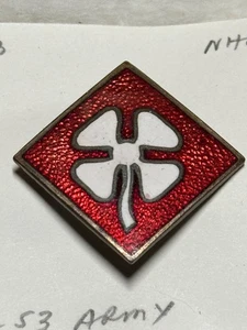WW2 US Army Distinctive Unit Insignia,DUI, 4th Army, Pin Back - Picture 1 of 2
