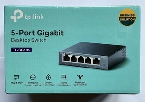 TP-Link TL-SG105 5 Port Gigabit Ethernet Network Desktop Switch - Afbeelding 1 van 9