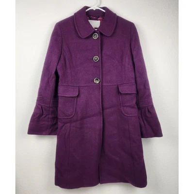 Old Navy Women's Purple Wool Blend Pea Coat Size Medium - Image 1 of 4