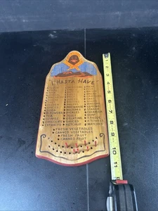 Vintage Americana Volkskunst Küche Einkaufsliste aus Holz  - Bild 1 von 5