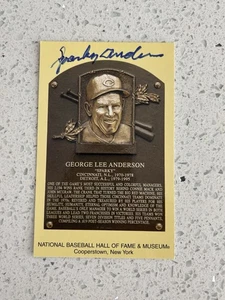 DETROIT TIGERS SPARKY ANDERSON SIGNED GOLD POSTCARD PLAQUE JSA COA AUTOGRAPH HOF - Picture 1 of 2