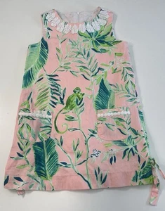 Lilly Pulitzer Shift Dress Kids Girls Size 6 Pink & Green - Picture 1 of 3