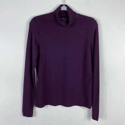 Camisa Top Púrpura Banana Republic Talla Pequeña Manga Larga Cuello Alto atemporal Foto 1 de 4