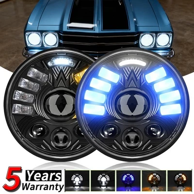 For Dodge W200 Series 1960-1964 Pair 5.75" inch Round LED Headlights Hi/Lo Beam - image 1 of 4