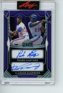 Hoja de metal auténtica 2025 púrpura Pedro Martínez Vladimir Guerrero doble automático 1/1 - Imagen 1 de 2
