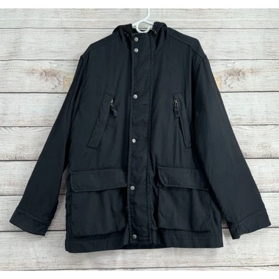 Lucky Brand Outdoor Utility Quilted Liner Jacket Men's Size Medium Black Hooded - Image 1 of 4
