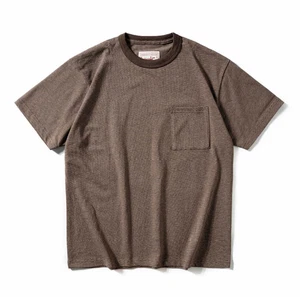 Summer Men Pocket T-shirt Striped Shirt Short Sleeved Shirt Vintage Casual Tee - Picture 1 of 13