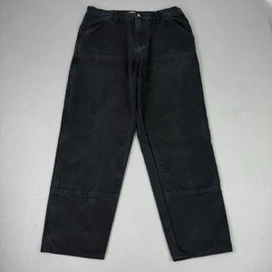 Carhartt Jeans Mens W32 L28 Black Double Knee Pant Carpenter Utility Work Denim - Picture 1 of 14