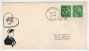 WW2 Patriotic 1943 MARION OHIO NAVY SAILOR IN LOVE WITH SWEETHEART - Picture 1 of 1