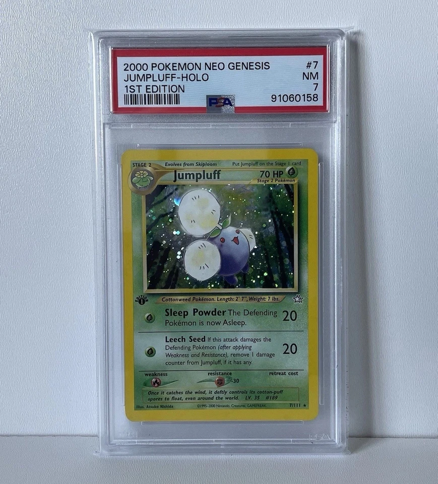 Jumpluff - 7/111 - 1st Edition - Holo Rare - Neo Genesis - 2000 WOTC - PSA 7 - Image 1 of 2
