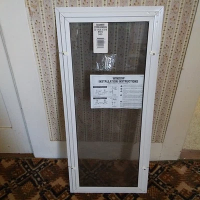 32 1/16 x 14 1/16 Shed Playhouse Basement Flush Mount Transom Window with Screen - Image 1 of 4