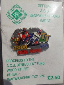 I.O.M. Motorrad ACU Benevolent Fund Abzeichen.  Isle of Man TT Races 2008 - Bild 1 von 1