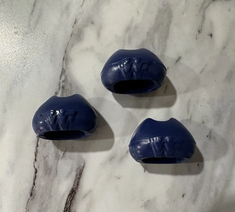 (3) Vintage 1989 WWF Hasbro Original Blue Wrestling Ring Turnbuckle Part Lot Cover