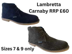 Botas Lambretta Carnaby 3 Gamuza Desierto Talla 7 - 12 PVP £60 Ajuste Grande LIQUIDACIÓN - Imagen 1 de 6