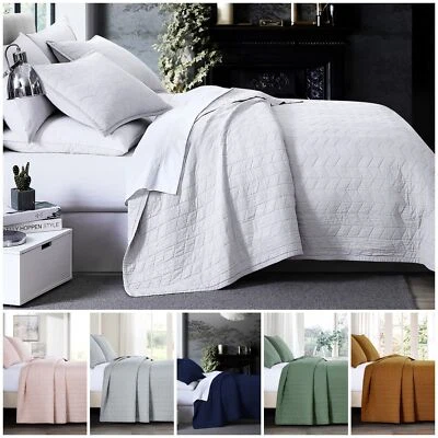Chezmoi Collection Madrid 3-Piece Herringbone Stitch Pre-Washed Cotton Quilt Set - Image 1 of 4