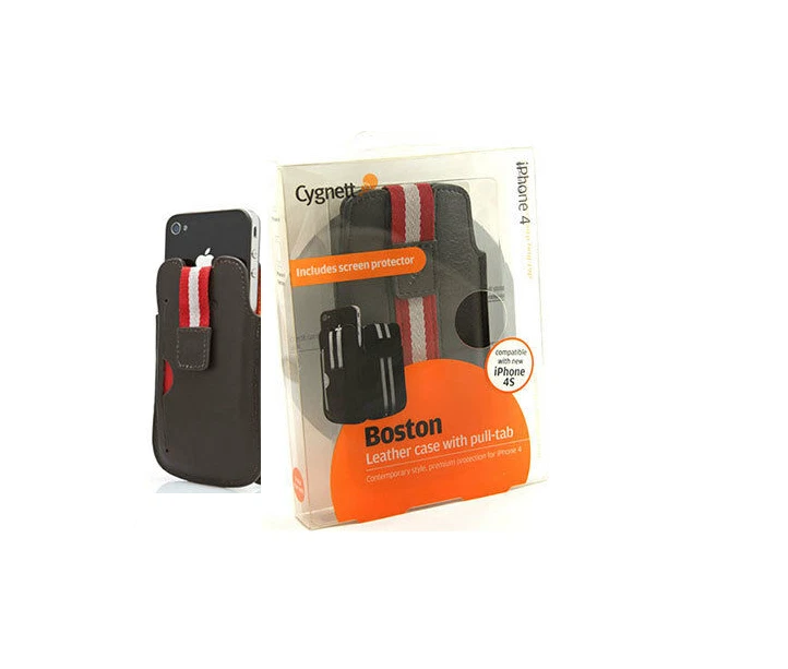 Funda de cuero Cygnett Boston con pestaña pull-tab para iPhone 4/4S - marrón  Foto 1 de 1