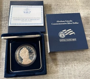 US MINT 2009 ABRAHAM LINCOLN PROOF COMMEMORATIVE SILVER DOLLAR - Picture 1 of 1