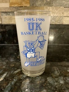 Vintage 1985 1986 University of Kentucky Wildcats Basketball Drinking Glass - Picture 1 of 4
