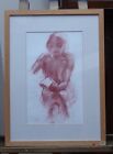 CHALK DRAWING NUDE  READING A BOOK  ARTIST TOBY JENNINGS FREE SHIPPING ENGLAND