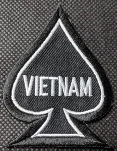 Parche bordado de motociclista Vietnam Spade Veterano - Imagen 1 de 1