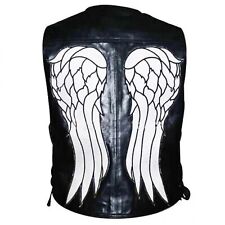 Angel The Walking Dead Daryl Dixon Wing Halloween  Genuine Leather Vest Jacket