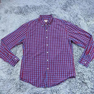Tailored By J Crew kariertes Button Down Herrenhemd rot blau Größe Large - Bild 1 von 10