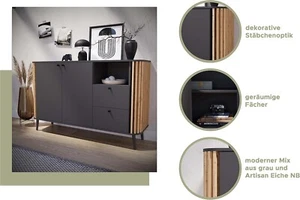 xonox Sideboard Kommode Anrichte Schrank Wohnzimmer - Wohnen Pure - 92x87,5x40 - Bild 1 von 6
