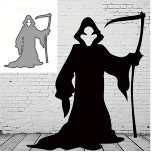 Grim Reaper Sickle Death Halloween Hell Dead Metal Dies Standard Thin 3" x 3.5" - Picture 1 of 2
