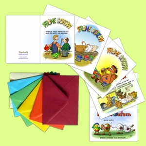 25 50 100 lustige Osterkarten mit Umschlag, witzige Cartoons, plan o. verpackt - Bild 1 von 1