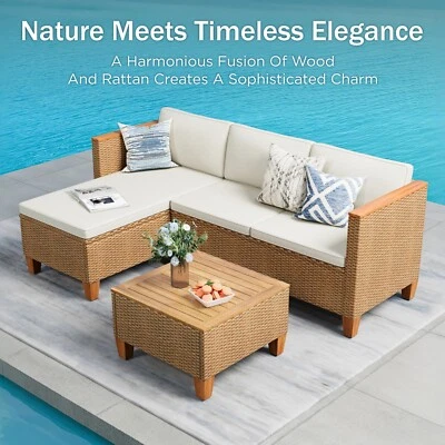 Wicker Furniture Outdoor Furniture Patio Conversation Set Outdoor Rattan Sofa - Image 1 of 4