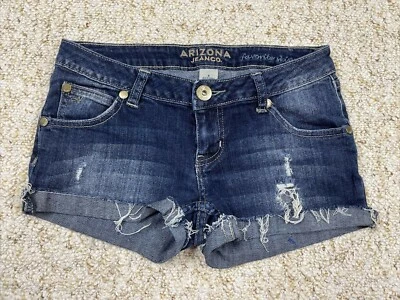 Arizona Jean Co Women's Size 3 Distressed Blue cuffed Jean Shorts  (Waist 29") - Image 1 of 4
