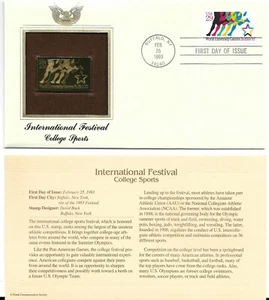 International Festival-College Sports-1st day issue-Golden Replica - Picture 1 of 1