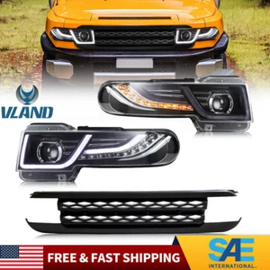 VLAND LED Headlights with Black Grille for Toyota Fj Cruiser 2007-2015 2008 2010 - Picture 1 of 11