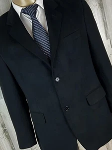 Chaps Ralph Lauren Sport Coat Blazer Jacket Mens 42 Faux Suede Black [A-1921] - Picture 1 of 9