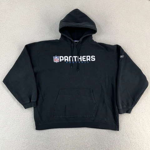 Carolina Panthers Sweater Mens 2XL Black Pullover Hoodie Sweatshirt NFL Adult Cover