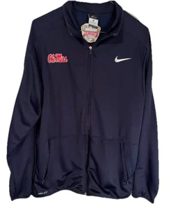 Ole Miss Rebels Football SEC Sugar Bowl Nike Dri Fit Medium Blue Full Zip Jacket - Picture 1 of 10