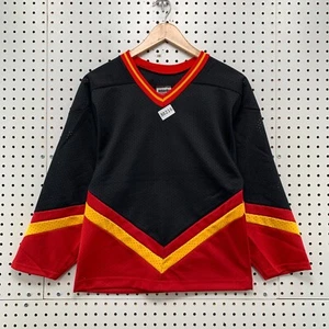 VTG Athletic Sewing CO Hockey Blank Jersey Youth Small Black Red Made USA 16x23 - Picture 1 of 14